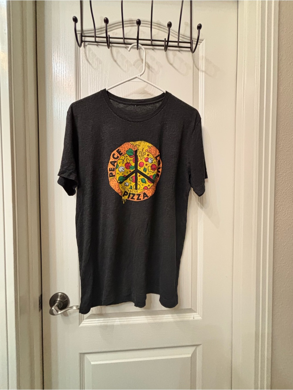 Black Peace Pizza Graphic Tee - Unbranded